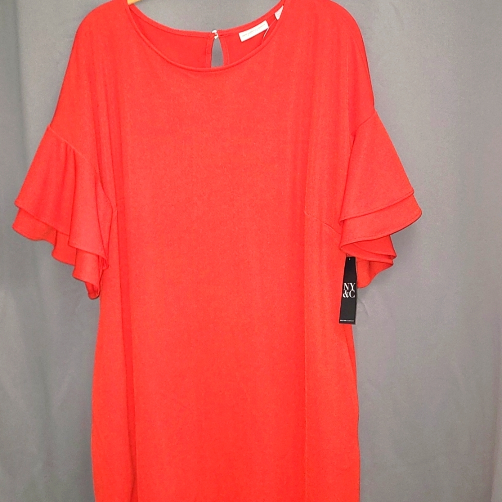 Size XL New York & Company Stretch Orange Dress
